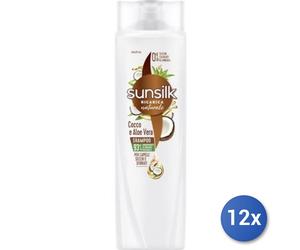 12x Bundle Sunsilk Shampoo Secchi/Daneggiati Cocco+Aloe 250 Ml