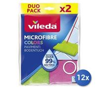 12x Bundle Vileda 2 Panni In Microfibra Colors