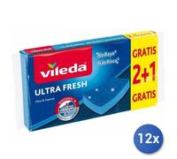 12x Bundle Vileda Ultrafresh Fibra Blu X 3