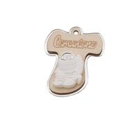 12X Calamita Croce COMUNIONE in plexi ARGENTO e legno 4.5 cm BOMBONIERA 1ALE