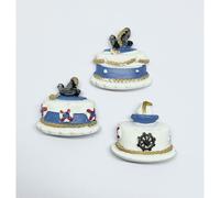 12X Calamita TORTA MARE in resina 4 cm BOMBONIERA 17KF