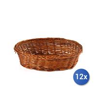 12x Cestino Vimini Ovale Cm10x15 Home