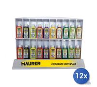 12x COLORANTE UNIVERSALE MAURER LUCCIOLA ML 50 NERO OSSIDO