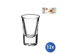 12x Confezioni 3 Bicchieri In Vetro Dublino Liquore 3,4 cl Trasparente Bormioli