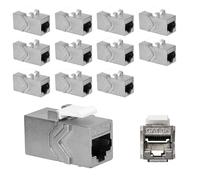12x Connettore Cavo Rete CAT6A Schermato Doppia Porta - Moduli Keystone Jack RJ4