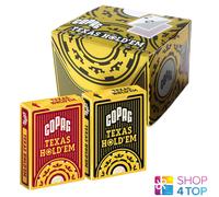 12x COPAG Texas Hold'em 100% Plastica Jumbo Indice Poker Carte Nero & Rosso Deck