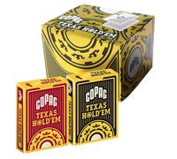 12x COPAG Texas Hold'em 100% Plastica Jumbo Indice Poker Carte Nero & Rosso Deck