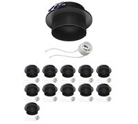 12x cornice da incasso a soffitto KRON rotonda nero opaco