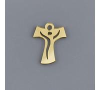 12X CROCE TAO in plexiglass ORO 4 cm DECORAZIONE BOMBONIERA