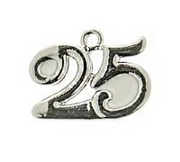 12X Decorazione BOMBONIERA NOZZE ARGENTO Ciondolo numero 25 - 3 cm 15WJ