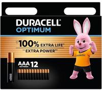 12X Duracell AAA Optimum (1 Blister Da 12 Batterie) 12 Pile (MX2400/MINI STILO/MICRO)