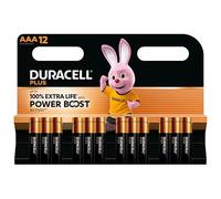 12X Duracell AAA Plus Power Boost, durata fino (1 blister da 12 batterie) 12 batterie AAA (MN2400)