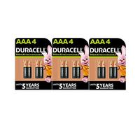 12X Duracell AAA Ricaricabili 900 mAh (3 Blister Da 4 Batterie)12 Pile Ministilo Ricaricabili