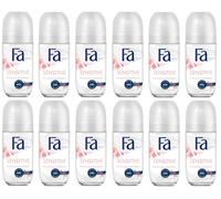 12x Fa Invisible Sensitive Deodorante Antitraspirante Roll On Profumo di Musc...