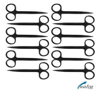 12x Forbici Incurvata Micro Seghettato Punte Forbici 12 CM Acciaio Inox Nero