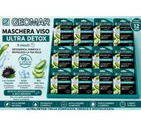 12x Geomar Maschera Viso Anti Impurità al Carbone Vegetale (15 ml x 12)