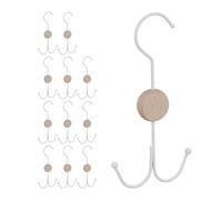 12x grucce porta cinture appendini appendi cinte cravatte borse metallo legno