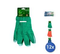 12x Guanti Giardiniere Cotone Assortiti, Home Garden COLORI MISTI