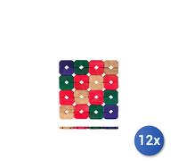 12x H&H Sottopentole in legno naturale di bambù colorata forma quadrata cm