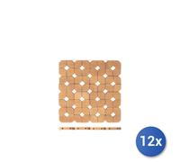 12x H&H Sottopentole in legno naturale di bambù colore forma quadrata cm 15x15.