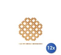 12x H&H Sottopentole in legno naturale di bambù forma ottagonale cm 19x19.