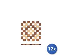 12x H&H Sottopentole in legno naturale di bambù forma quadrata cm 16x16.
