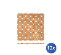 12x H&H Sottopentole in legno naturale di bambù forma quadrata cm 19x19.