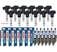 12x hitachi Bobine di Accensione + Bosch Candele per BMW 8er E31 7er E32