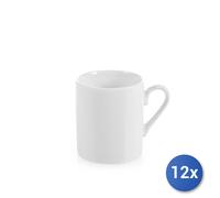 12x Home Tazze caffè in porcellana bianca cc 90