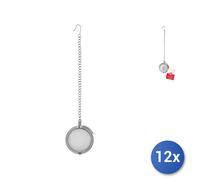 12x Infusori Tè Con Sfera E Catenella Home In Acciaio Inox Cm 5