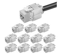 12x Keystone CAT 7 RJ45 LAN cavi 10 Gbps, schermato, senza attrezzi
