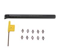 12x Kit Codolo Tornio Barra Perforare Attrezzo Supporto DCMT0702 Carburo Inserto