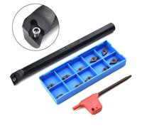 12x Kit Codolo Tornio Barra Perforare Attrezzo Supporto DCMT0702 Carburo Inserto
