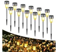 12X LAMPADE DA GIARDINO ESTERNO RICARICA SOLARE PICCHETTO PALETTI LED SOLARI