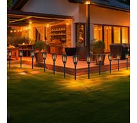 12x LED Solare Giardino Plug-In Luci Effetto Fuoco Esterno Deco Balcone Fiaccola