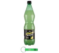 12x Lemonsoda L'Originale Limonata Italiana - Bevanda Analcolica Gassata con Limoni Siciliani - Bottiglia PET 1000ml + Portachiavi Beni Culinari in Omaggio