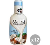 12x Malizia Bagnoschiuma Latte di Cocco 1Lt Bagno Schiuma Bath Foam 12x1lt