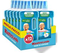 12x Mastro Lindo Liquido Per Pavimenti Multiuso Al Profumo Fiori di Cotone 930ml