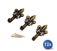 12x Maurer Gancio Decorativo Giglio Bronzo Mm 47 Pz.3