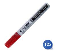12x MaurerPennarello Marcatore Professionale Plus Bianco