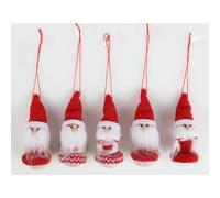 12x Mini Babbo Natale Con Punta E Berretti 5er Set Legno Decorazione di Natale