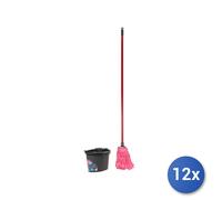 12x Mocio Vileda Universale Completo, Plastica, Rosso E Nero