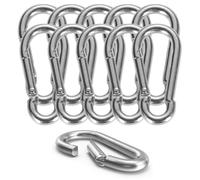 12x Moschettoni Alluminio 55mm - Set Ganci a Scatto Compatti per Campeggio, Escursionismo e Viaggi - Clip Resistenti per Zaino, Cintura e Portachiavi
