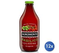12x Multipack Agromonte Salsa Ciliegino Basilico Gr 330