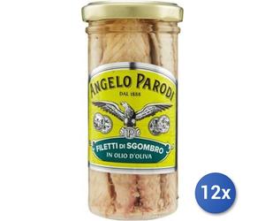 12x Multipack Angelo Parodi Filetti Sgombro Gr 150 Vetro