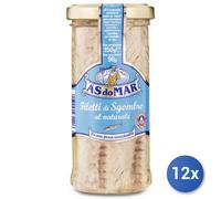 12x Multipack Asdomar Sgombro Filetti Naturale Gr. 150 Vetro