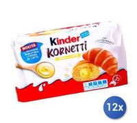 12x Multipack Ferrero Kinder Kornetti Crema Al Latte Gr 270