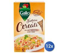 12x Multipack Riso Gallo 3 Cereali Riso/Avena/Grano Gr 800