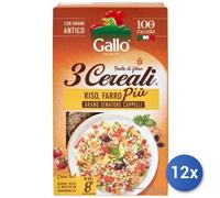 12x Multipack Riso Gallo 3 Cereali Riso/Farro/Orzo Gr 800