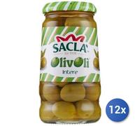 12x Multipack Sacla Olive Intere Verdi Gr 300